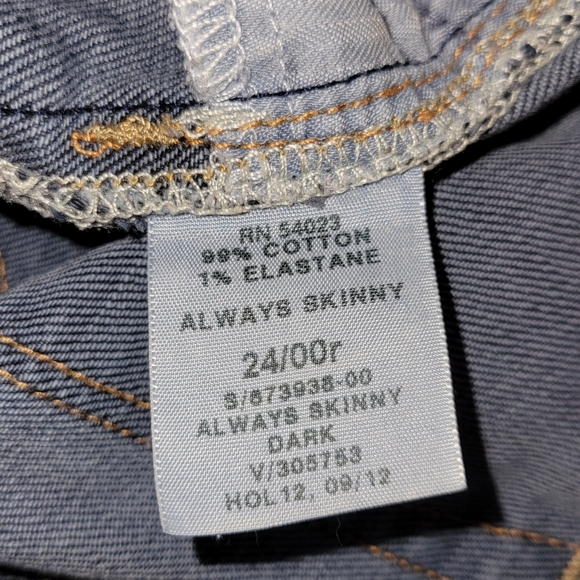 Gap 1969 Women's Always Skinny Jeans Size 24/00R - Picture 7 of 7